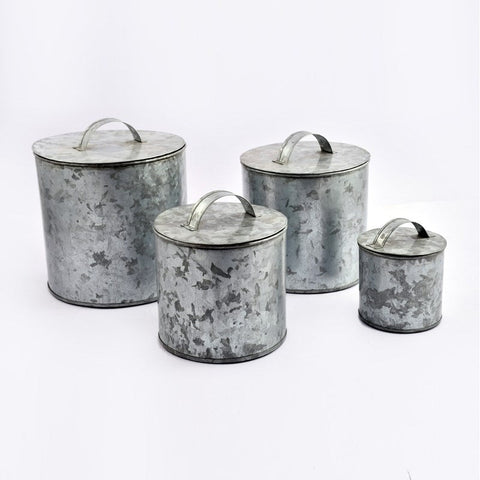 Galvanized 4 pc Cannister Set