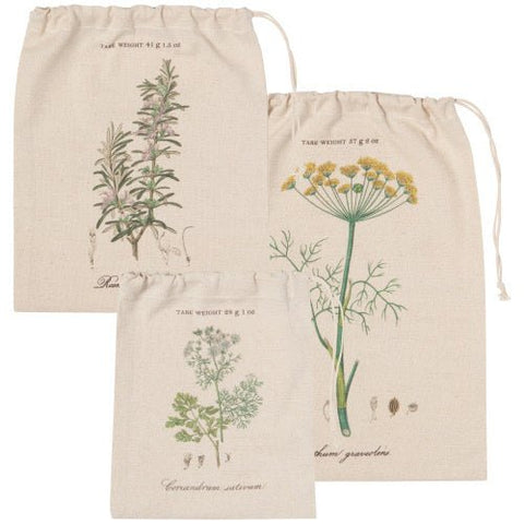 Garden Herbs Produce Bags - Set of 3