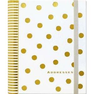 Gold Dots Large Address Book