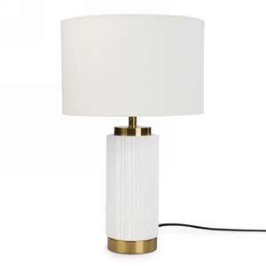 Gold & White Ridge Table Lamp