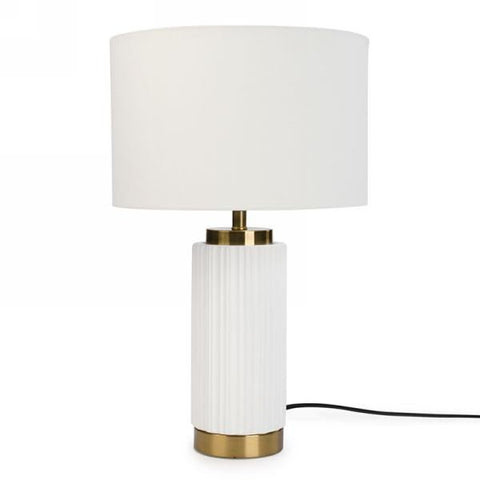 Gold & White Ridge Table Lamp