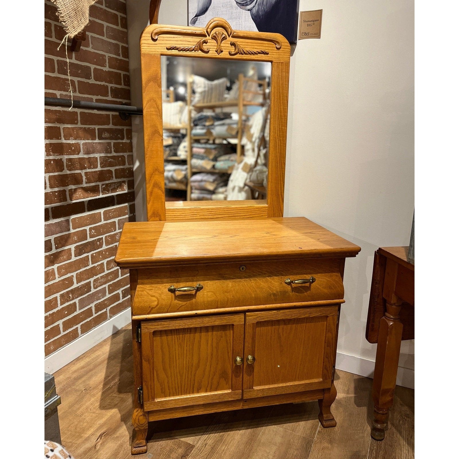 Golden Oak Dresser With Mirror – Lady of the Lake Golden Oak Dresser With Mirror – Lady of the Lake
