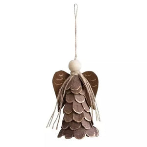 Grace Natural Fibre & Wood Bead Angel Ornament