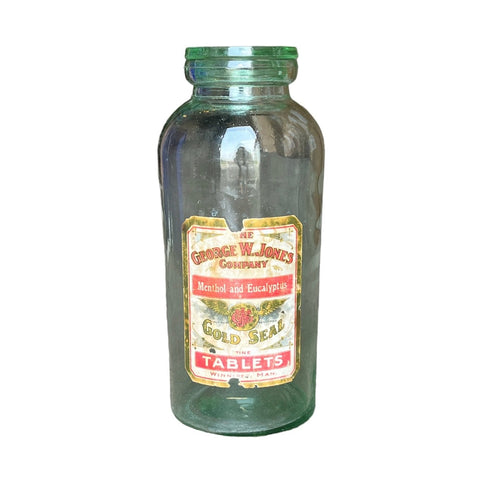 Green Glass Jar with Lid
