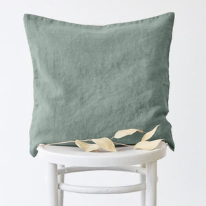 Green Milieu Washed Linen Pillow