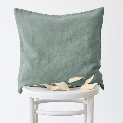 Green Milieu Washed Linen Pillow
