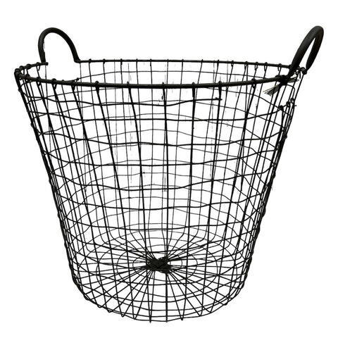 Grey Wire Round Laundry Basket