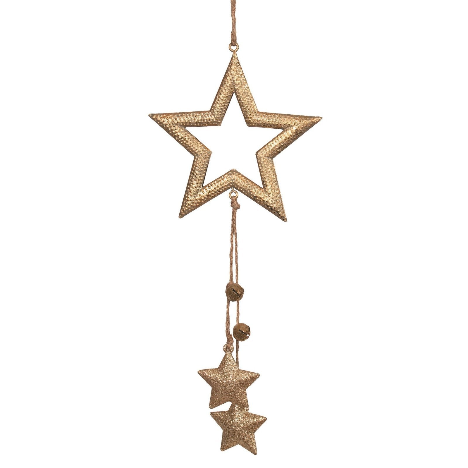 Hammered Gold Star Ornament With Tassel