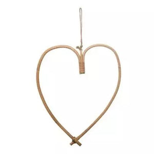 Handmade Rattan Heart With Jute Hangers