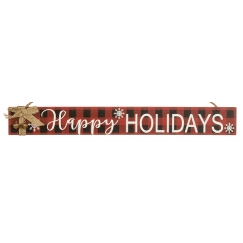 Happy Holidays Buffalo Plaid Sign
