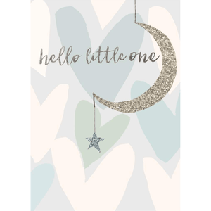 Blue Hello Little One - Greeting Card - Baby