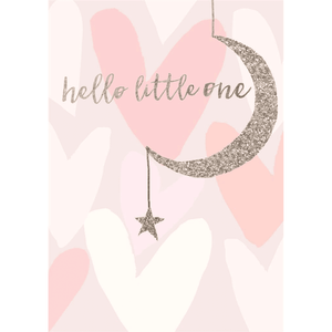 Pink Hello Little One - Greeting Card - Baby