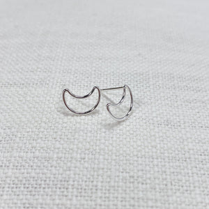 Hollow Moon Stud Earrings