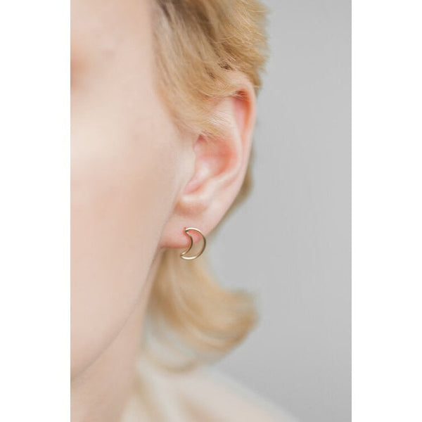 Hollow Moon Stud Earrings