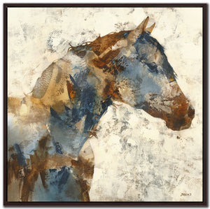 Horse Portrait - Hand Embellished Canvas In Floating Frame