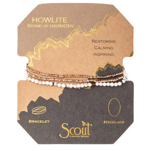Howlite - Stone Of Harmony - Delicate Wrap Bracelet / Necklace