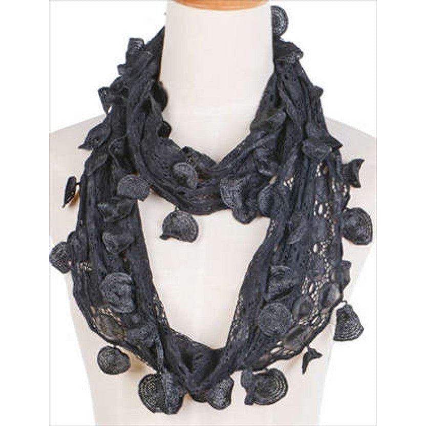 Infinity Scarf - Lace With Round Tassels