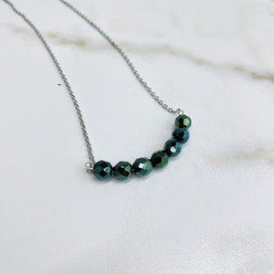 Iridescent Faceted Bead Necklace