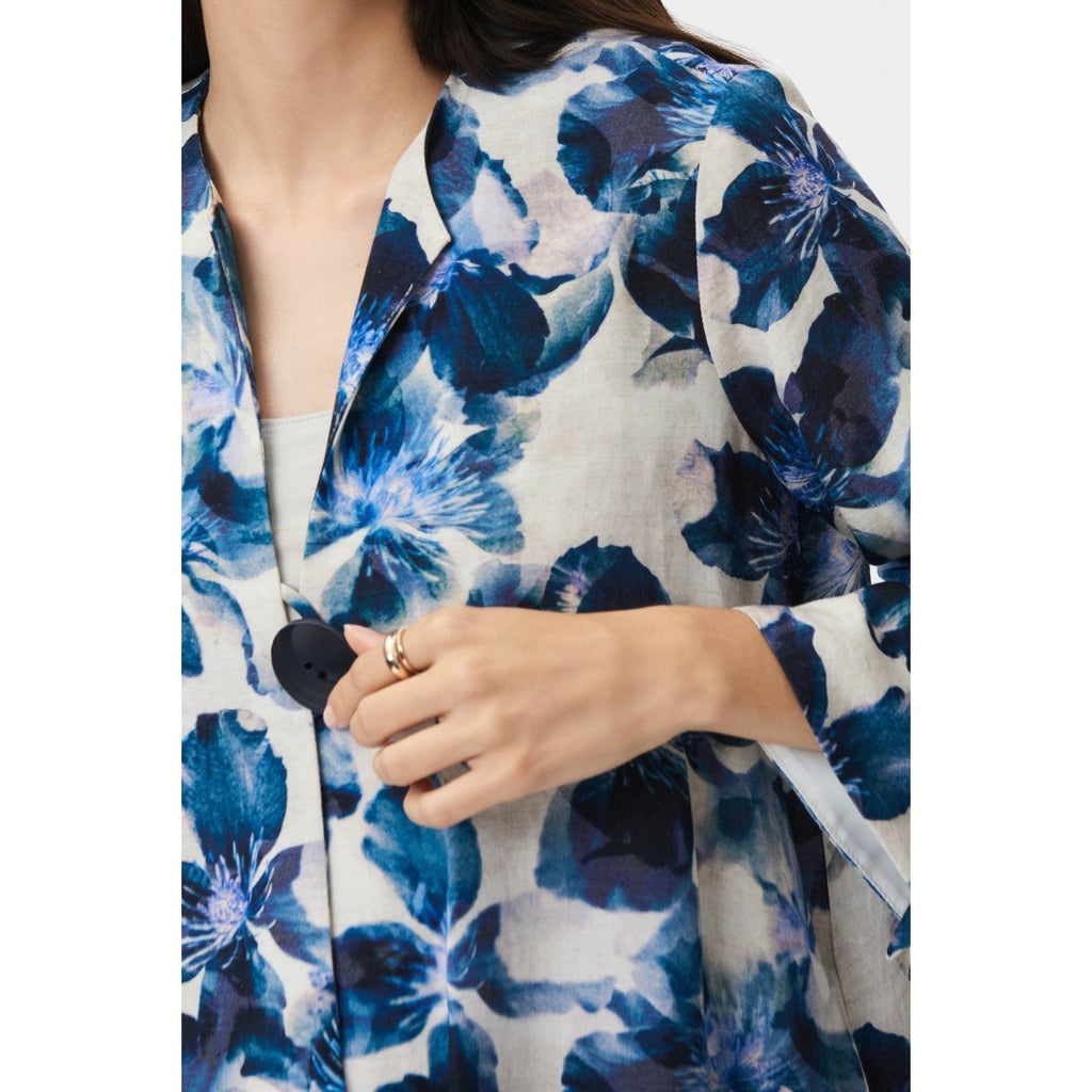 Blue Floral Print Jacket