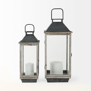 Keyrock Brown Wood & Metal Lantern