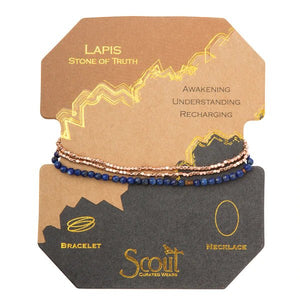 Lapis - Stone Of Truth - Delicate Wrap Bracelet / Necklace