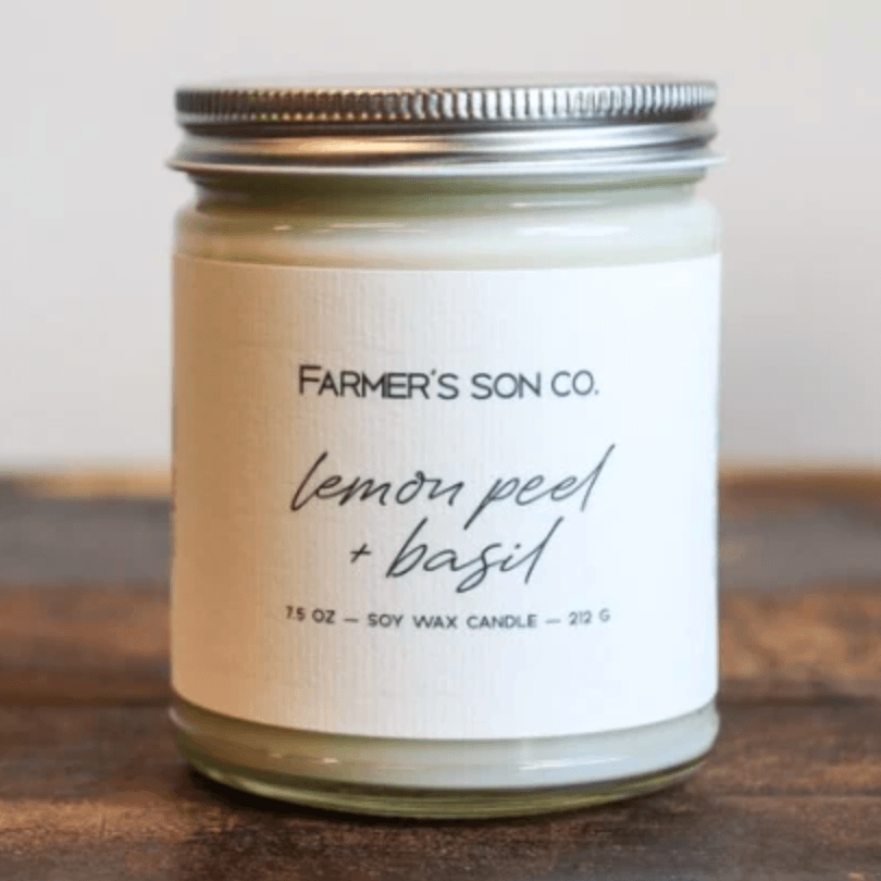 Lemon Peel + Basil - Farmer's Son Co. Soy Candle