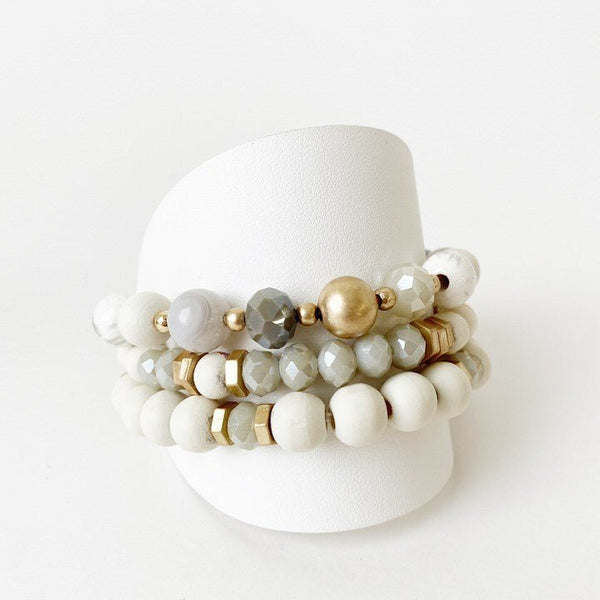 Lira Bracelet With Natural Stones, Glass, Wood & Metal Beads