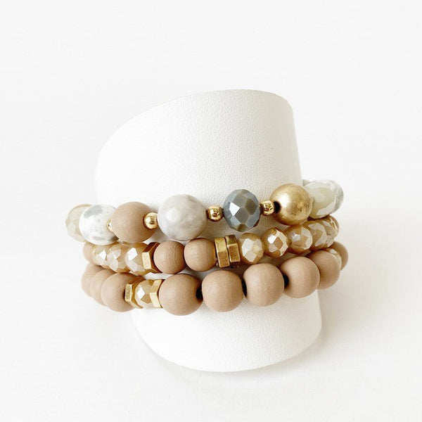 Lira Bracelet With Natural Stones, Glass, Wood & Metal Beads