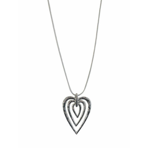Long Necklace With Shiny Heart Pendant
