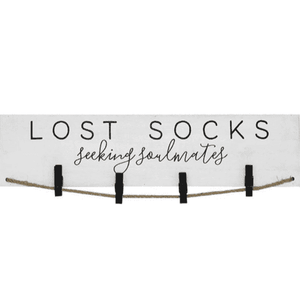 Lost Socks Sign With Clothes Pins