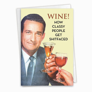 Man Wine - Greeting Card - Birthday