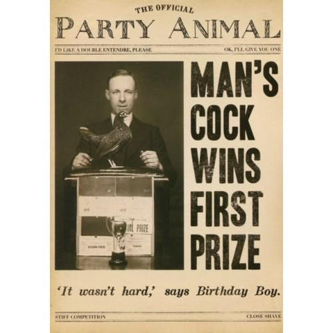 Man's Cock Wins - Greeting Card - Birthday