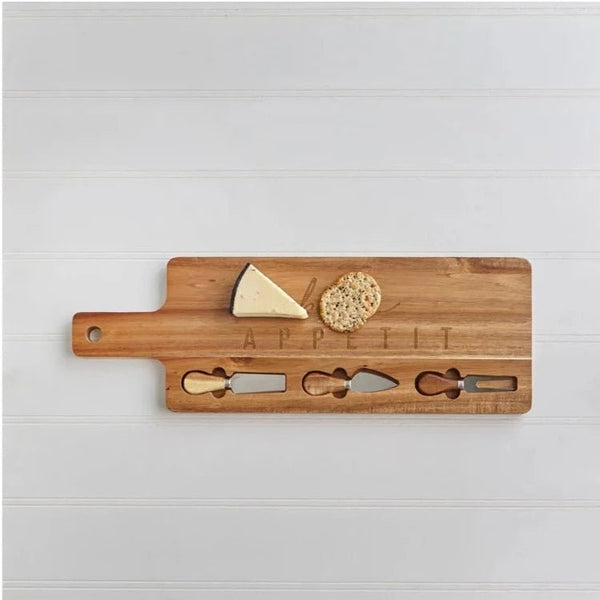 Mason Serving Board With Cheese Knives