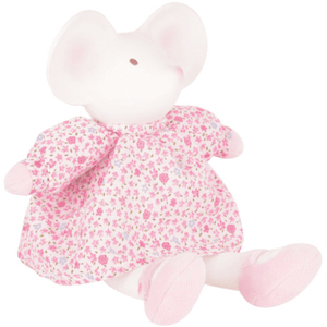 Meiya the Mouse - Organic Natural Rubber Head Toy In Pink Dress