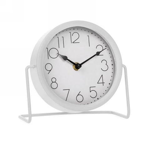Modern White Table Clock On Stand