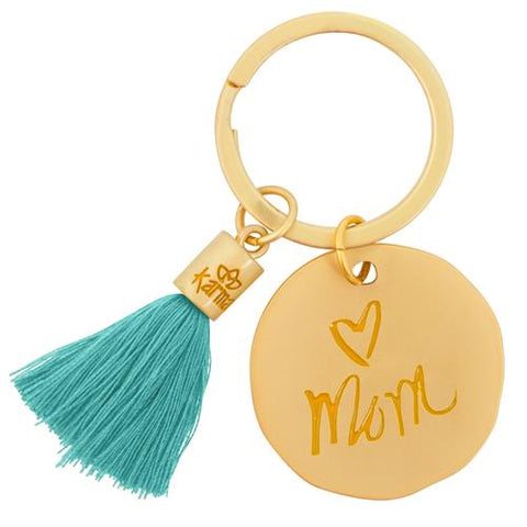 Mom Round Tassel Keychain