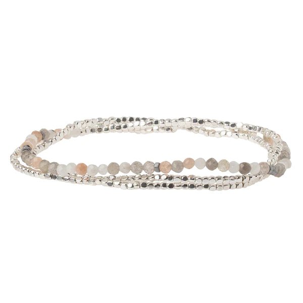 Moonstone - Stone of Balance - Delicate Wrap Bracelet / Necklace