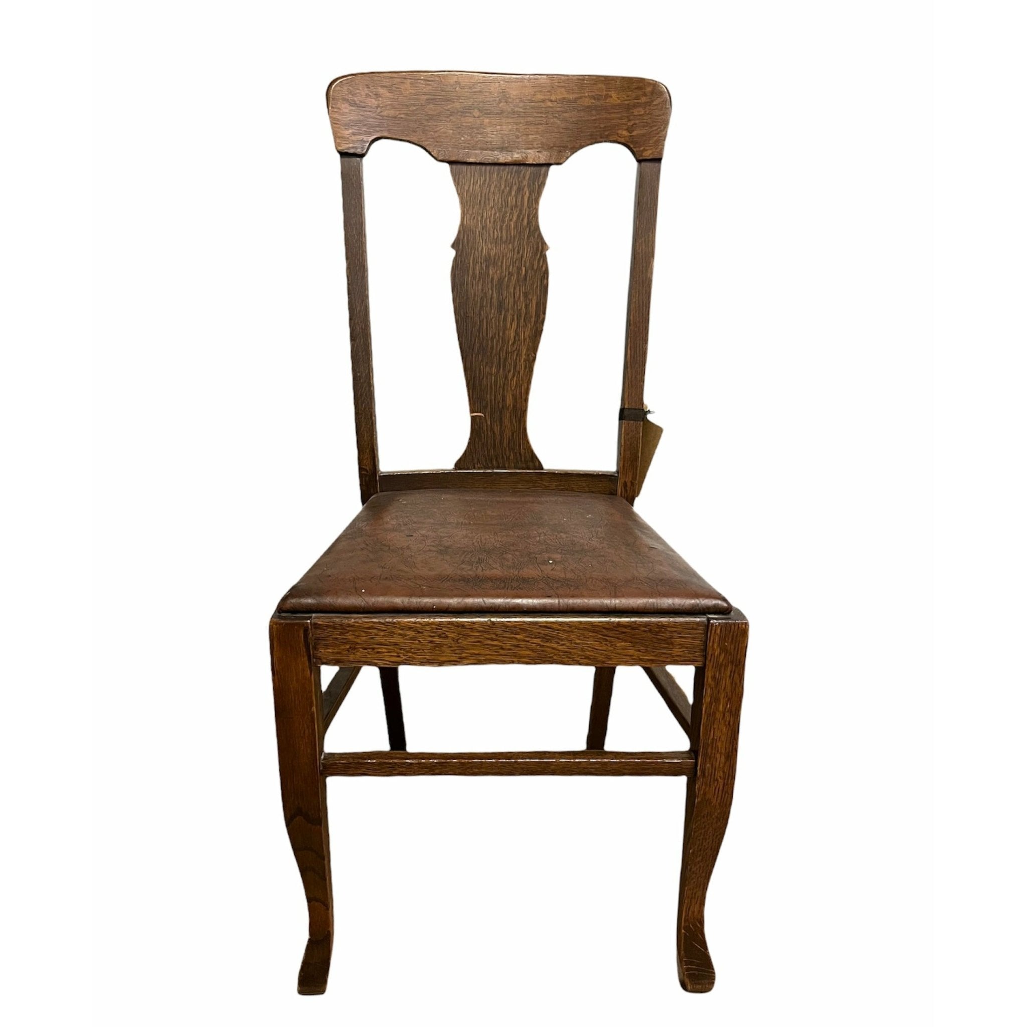 Oak Chair With Leather Seat