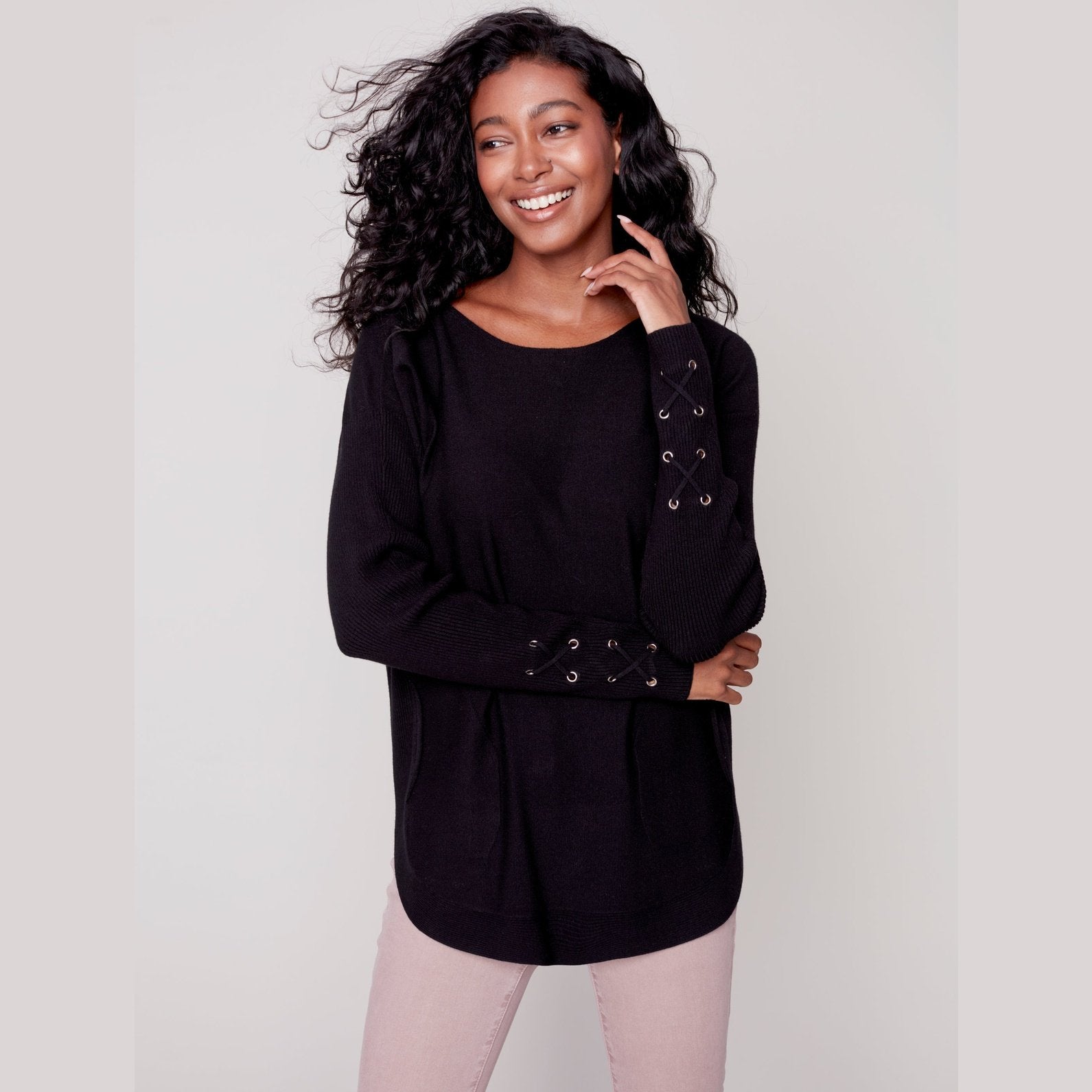 Black criss cross clearance sweater