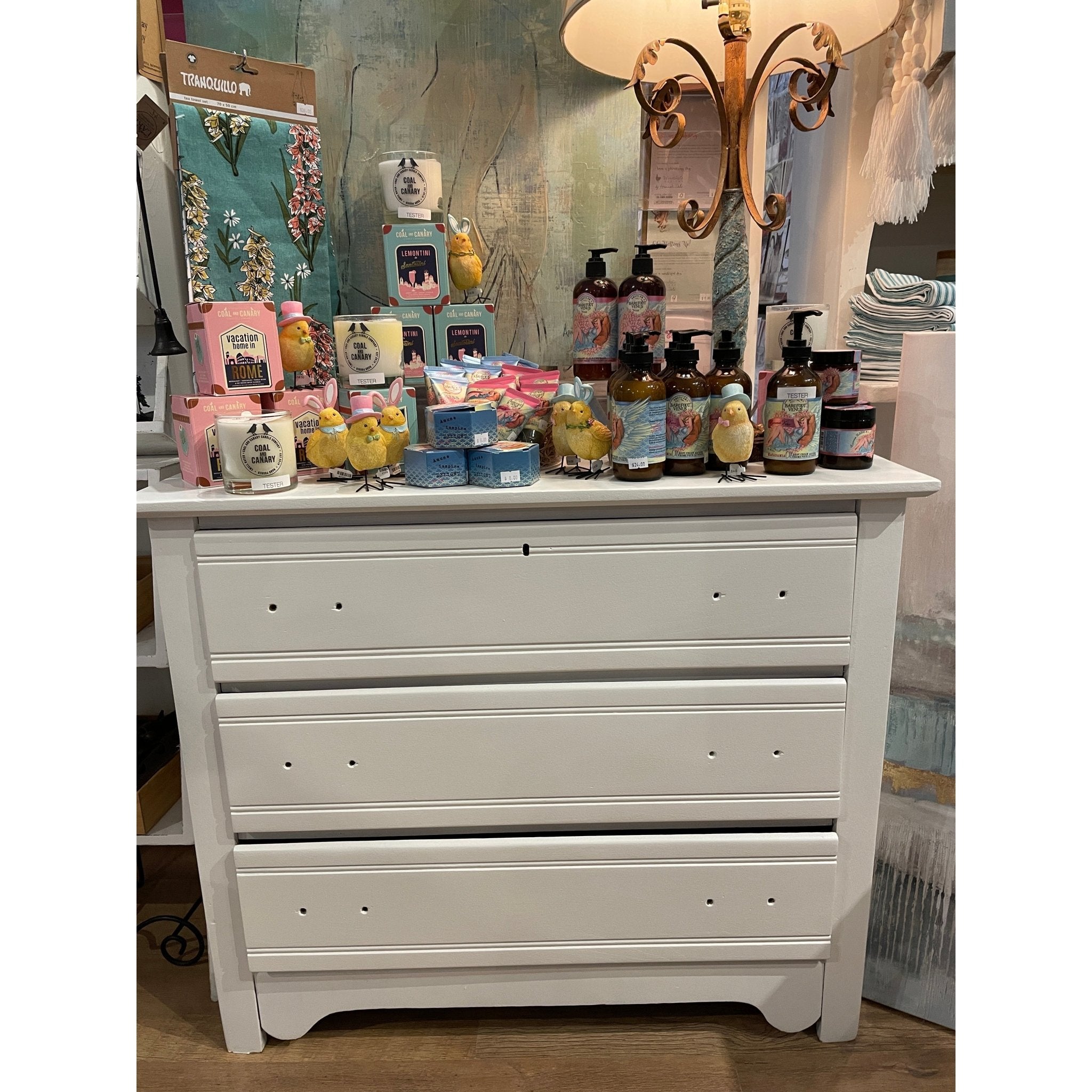 Painted Dresser With 3 Drawers