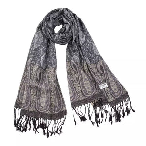 Pashmina Scarf - Large Paisley Border