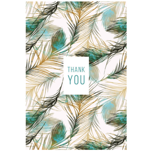 Peacock Feathers - Greeting Card - Thank You