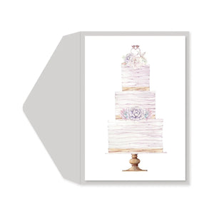 Pearlized Wedding Cake - Greeting Card - Wedding