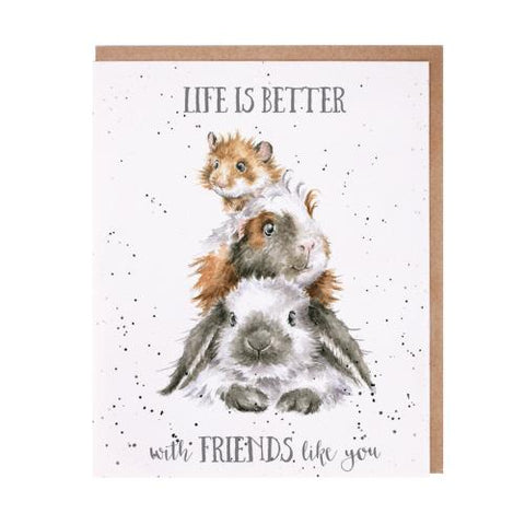 Piggy In The Middle - Guinea Be Friends - Greeting Card - Blank