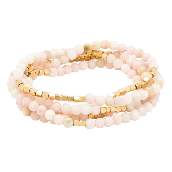 Pink Opal - Stone of Renewal - Wrap Bracelet / Necklace