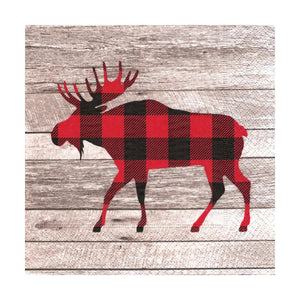 Plaid Moose - Paper Napkins