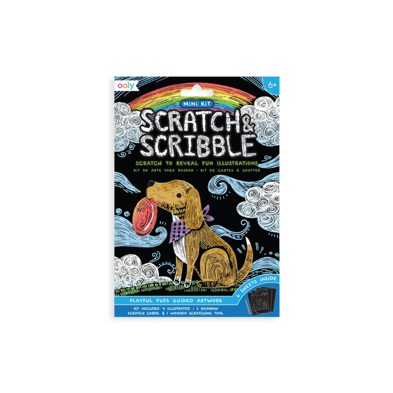 Playful Pups Scratch & Scribble Mini Scratch Art Kit