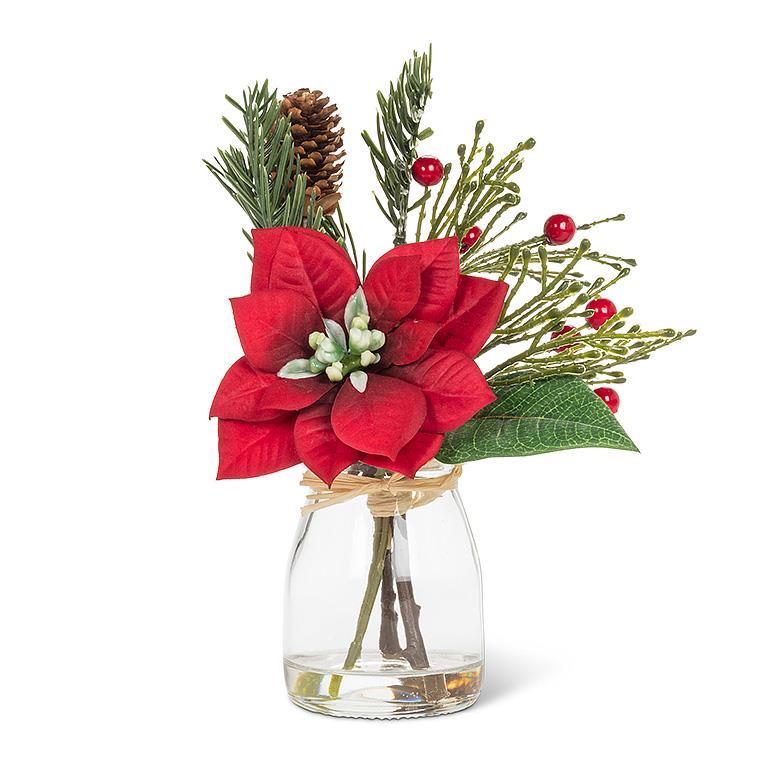 Poinsettia In Small Vase