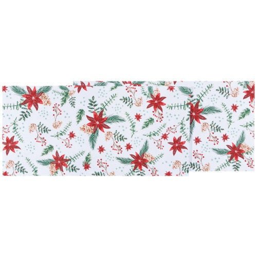 Poinsettia Printed Table Runner