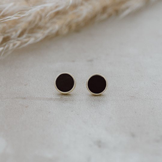 Posh Stud Earrings With Black Onyx